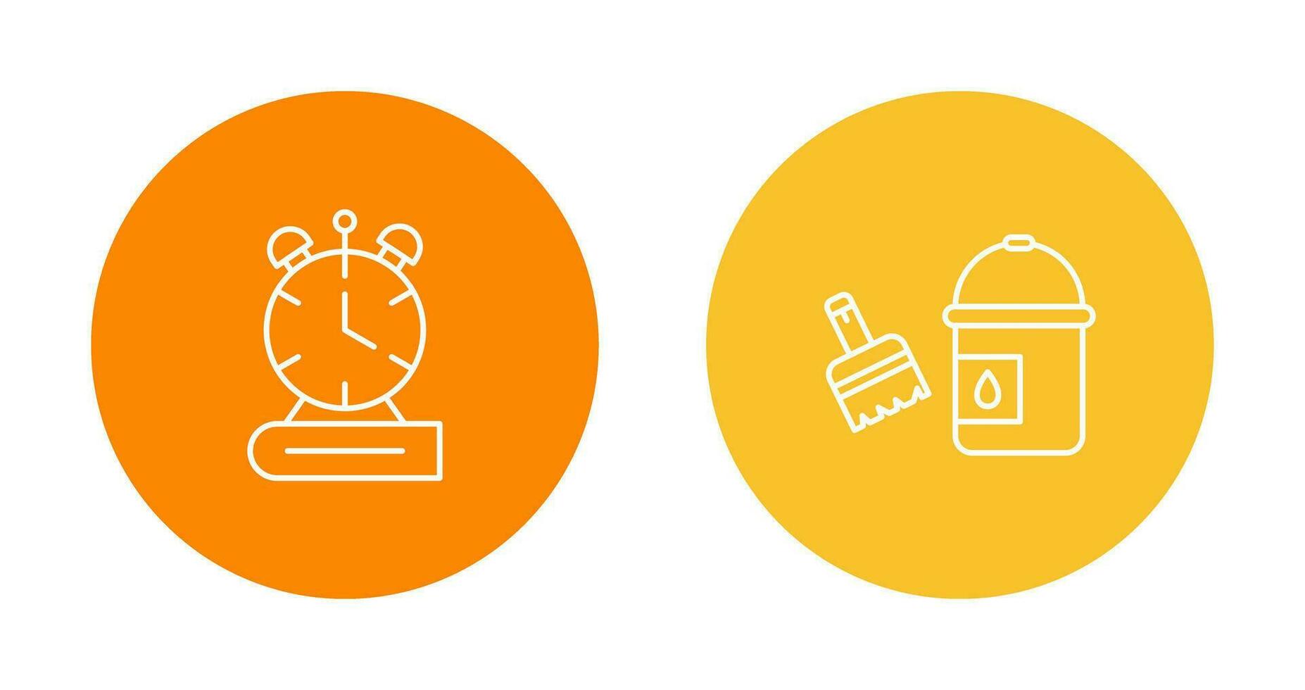 Paint Brush and Alarm Clock Icon vector