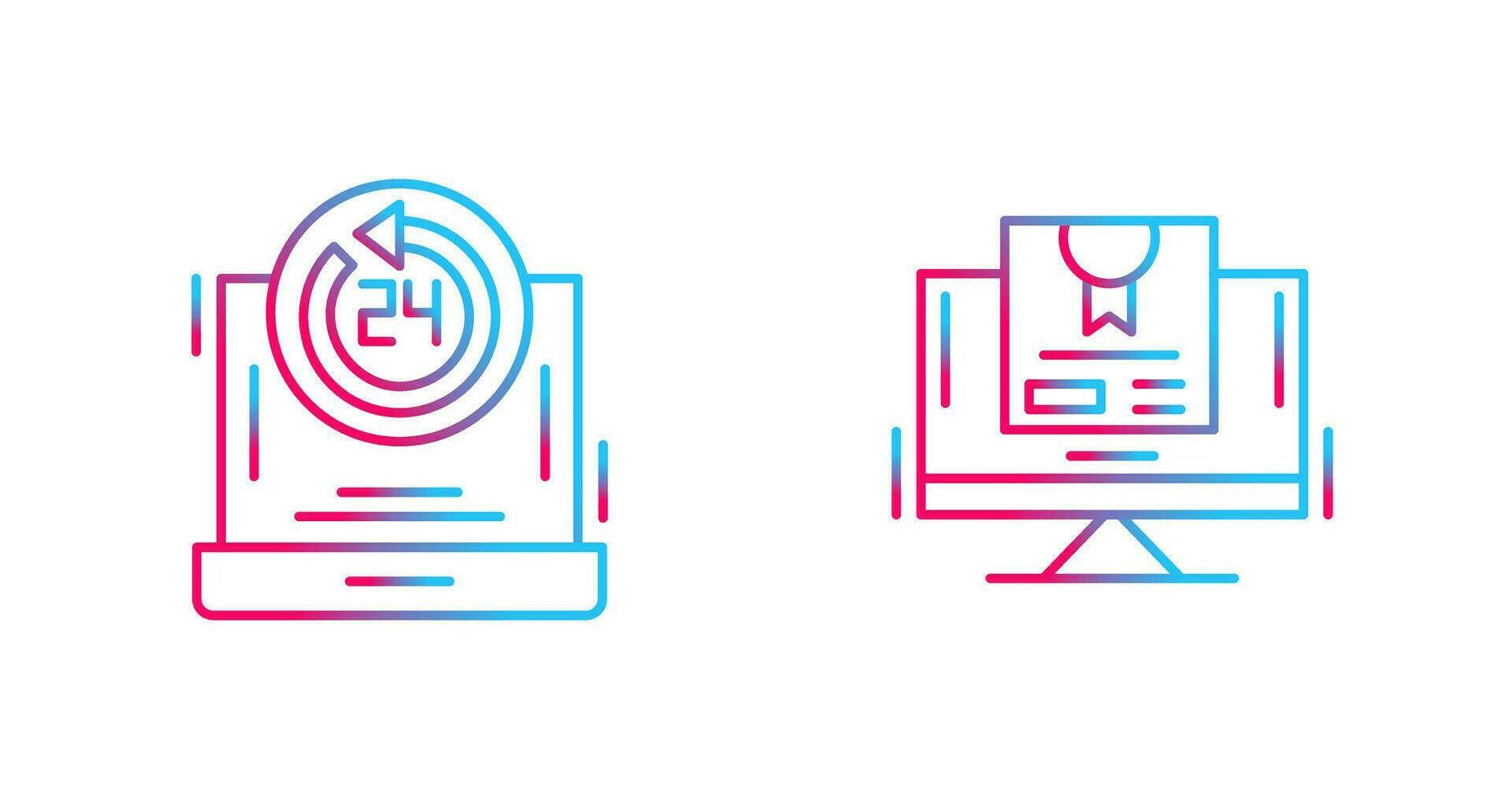 24h Support and New Lable Icon vector