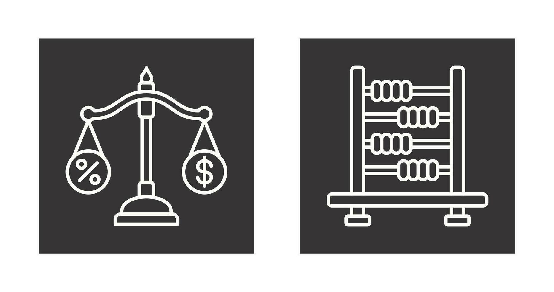 Scale and Abacus Icon vector