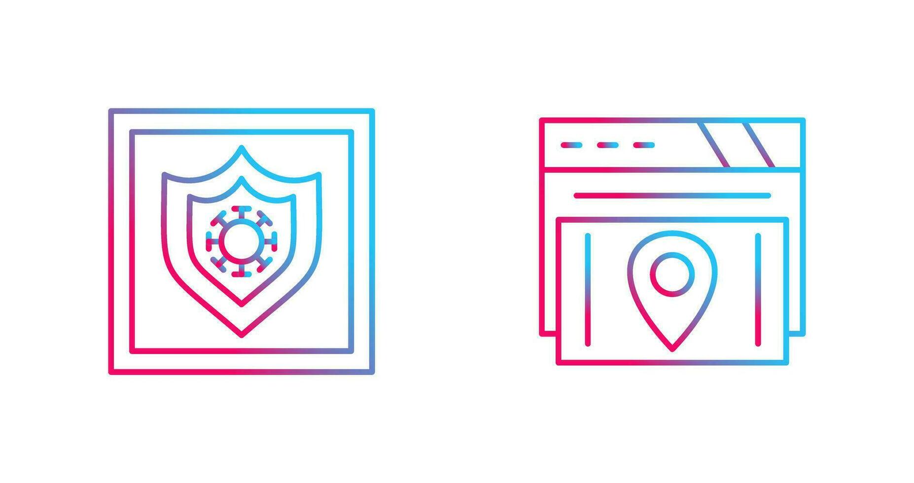 Shield and Map Location Icon vector