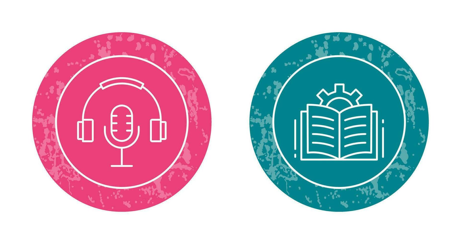 Podcast and Open Book Icon vector