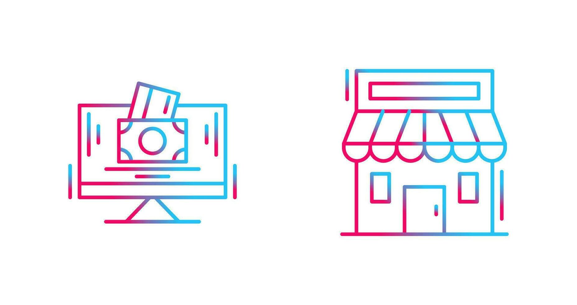 Payment Option and Retail Place Icon vector