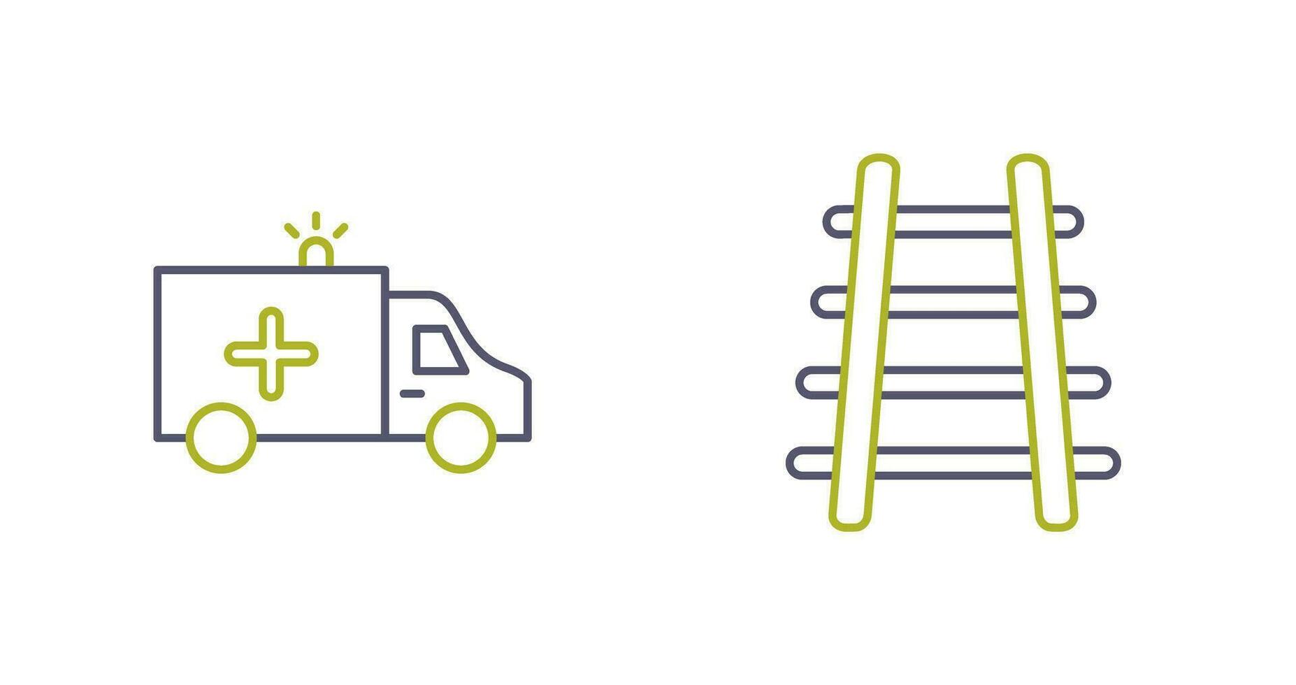 Ambulance and Train tack Icon vector