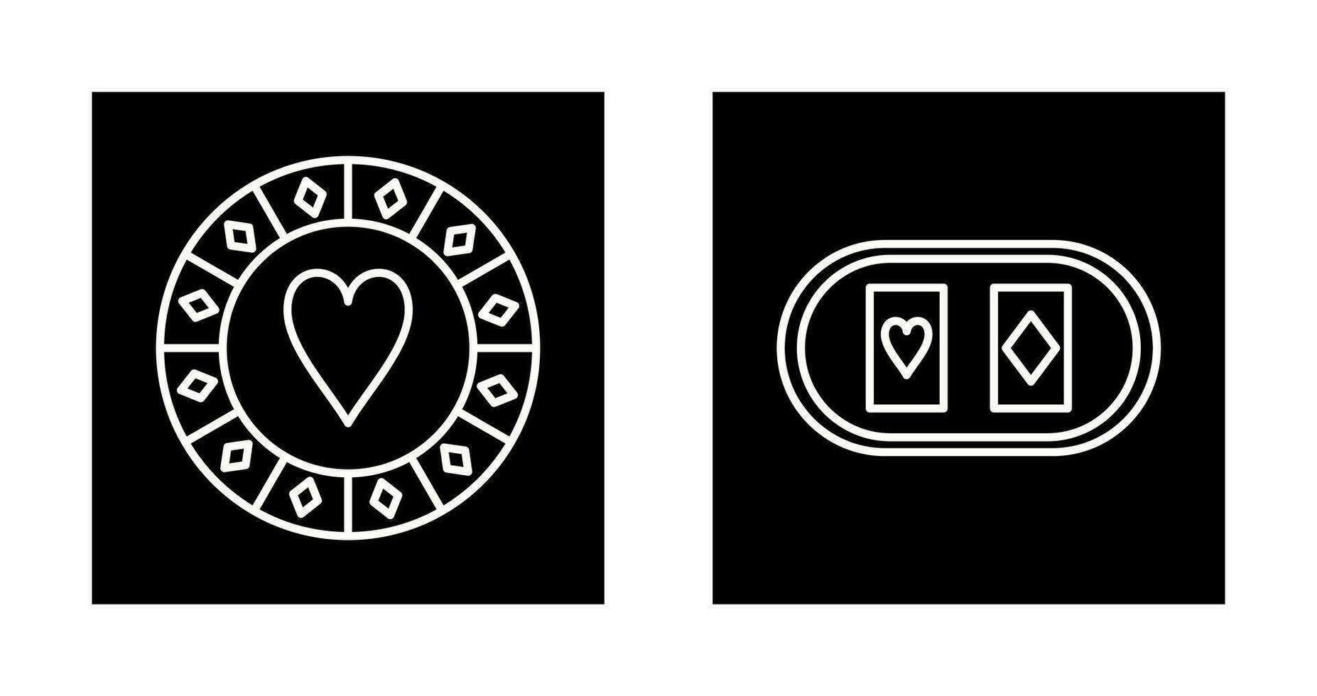 casino chips and cards table  Icon vector