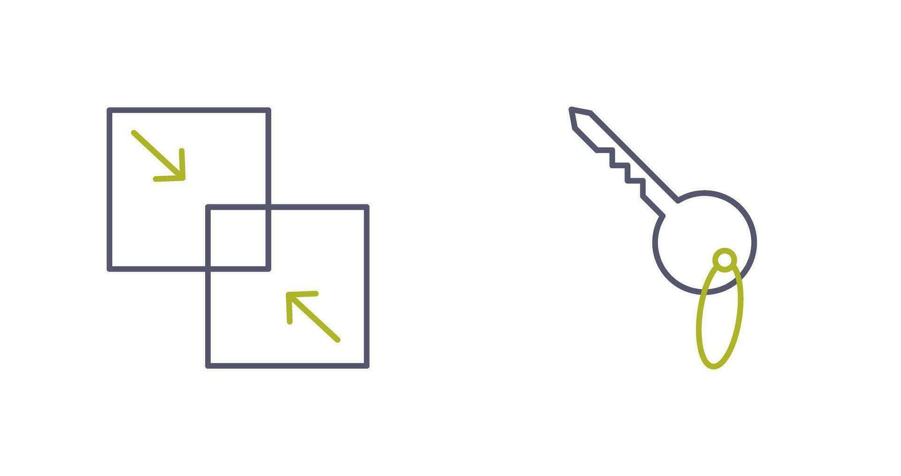 Combine and Key Icon vector
