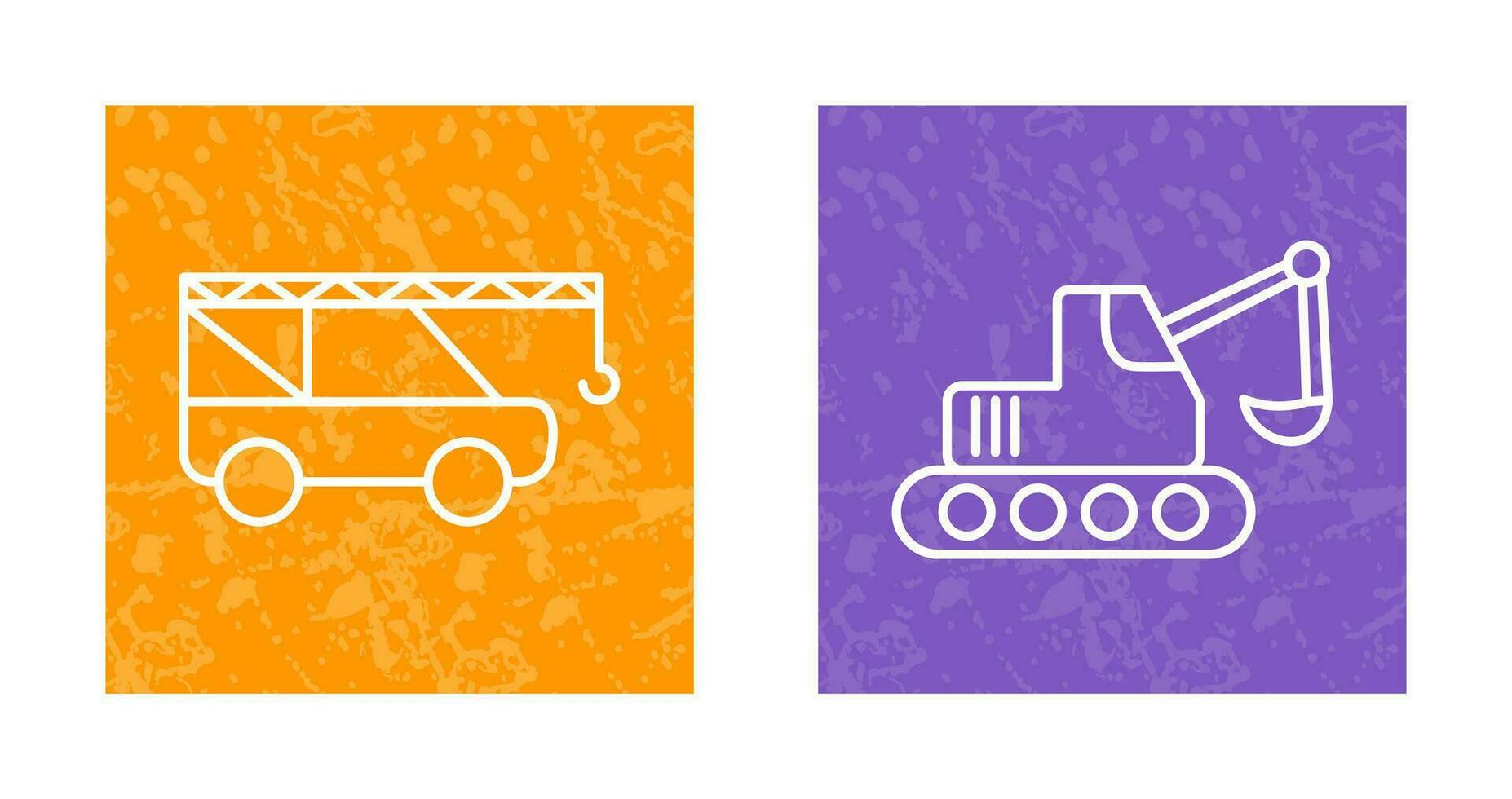 Crane and Escavator Icon vector