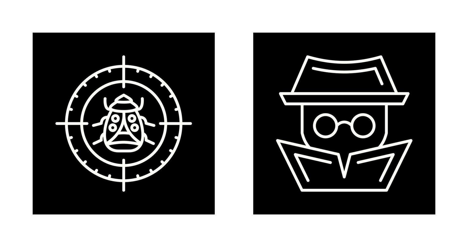 Bug Target and Hacker Icon vector