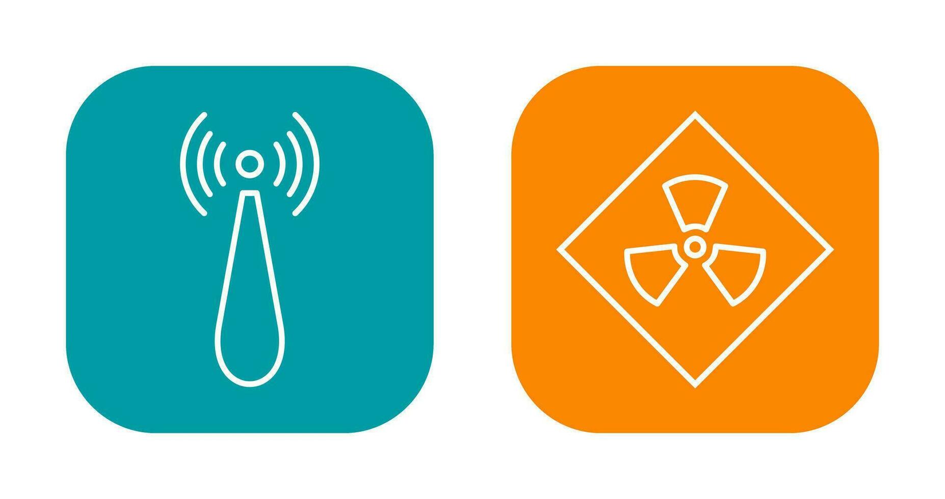non ionizing radiation and radiation Icon vector