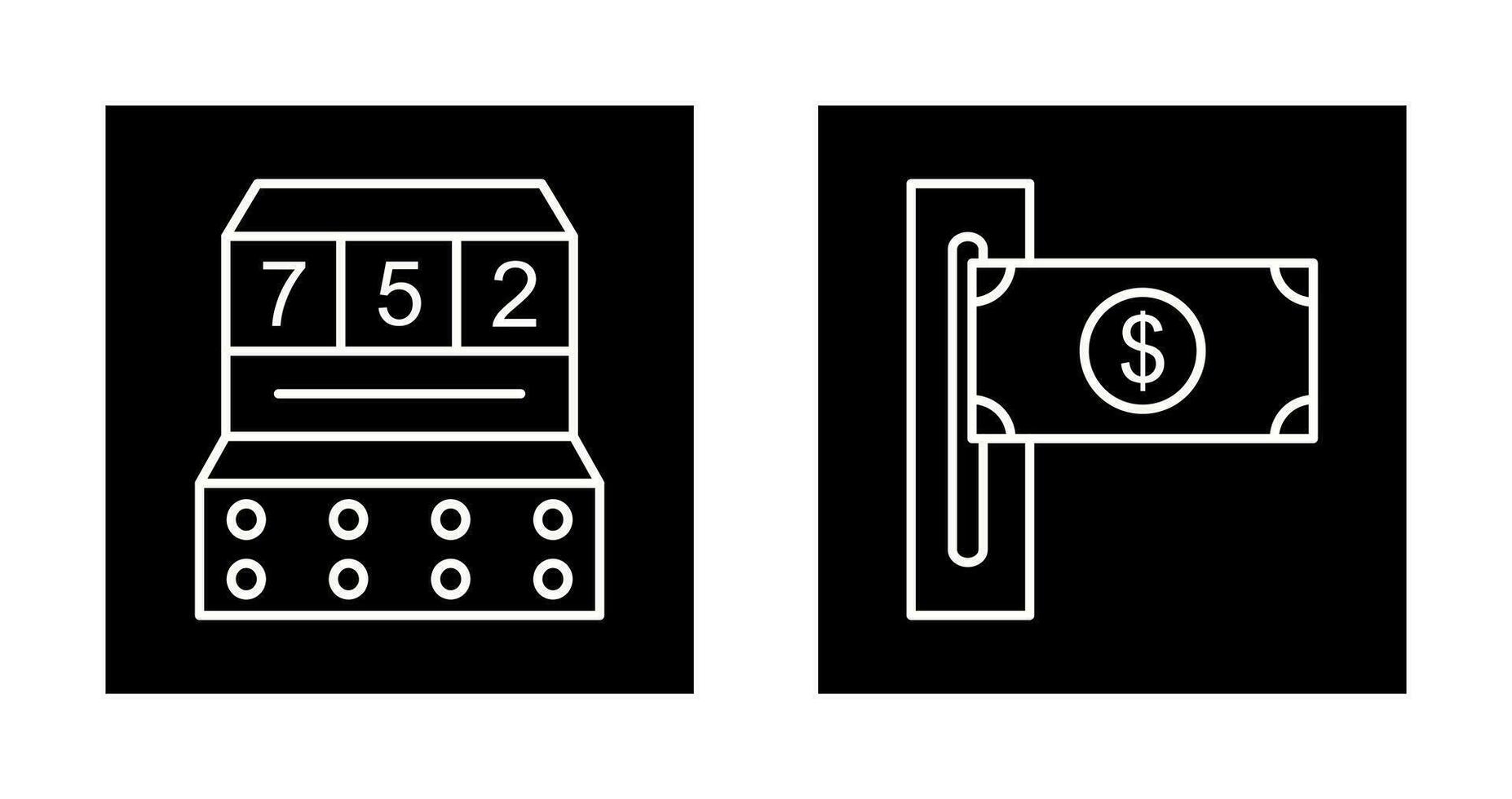 slot machine and slot of bills  Icon vector