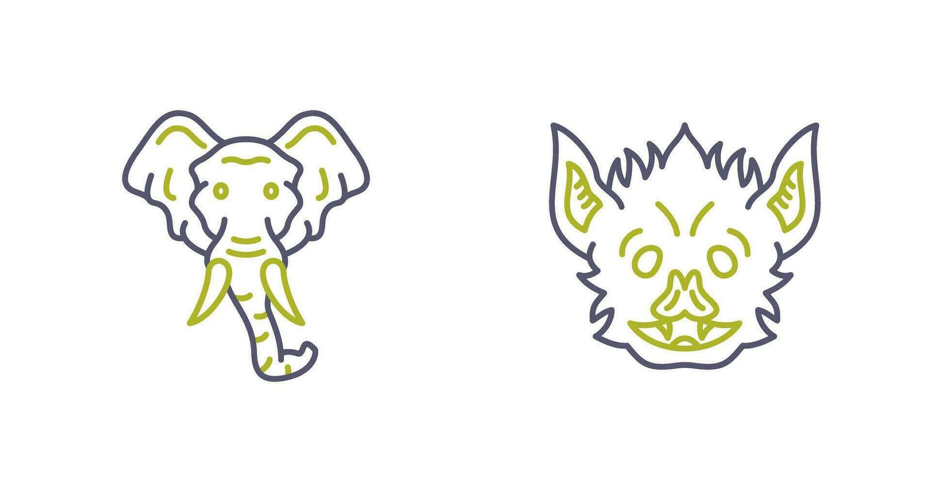 Eleplant and Bat Icon vector