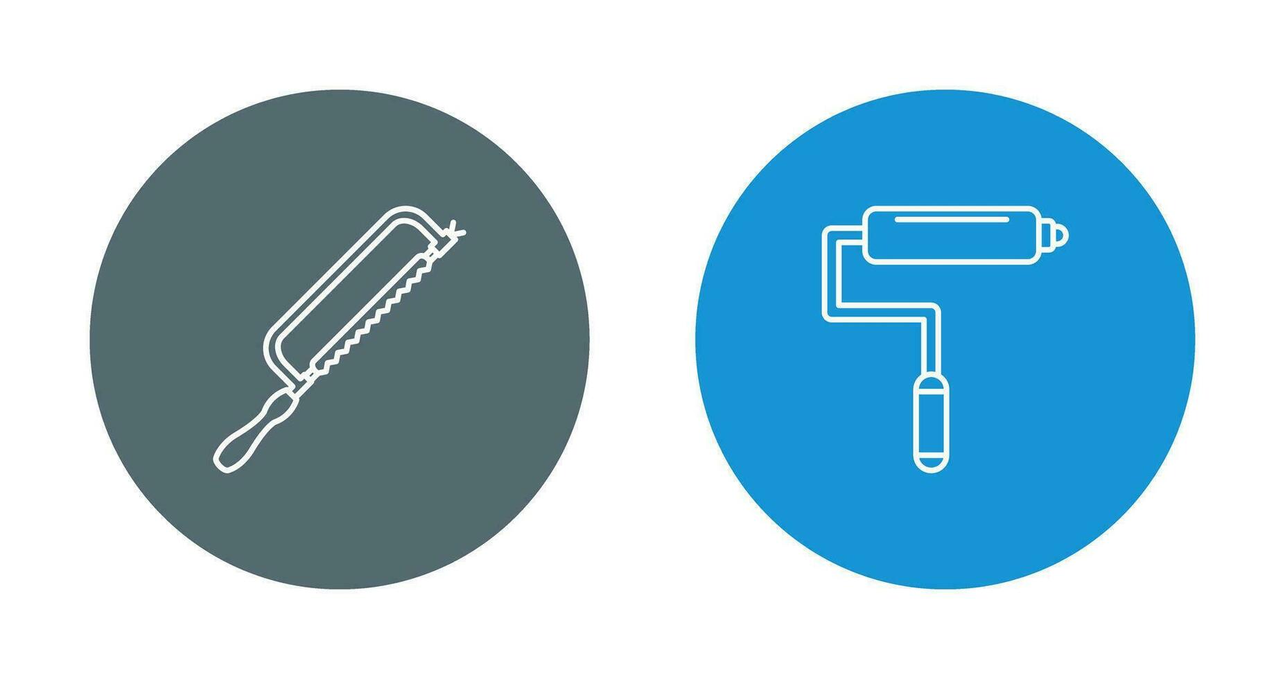 Hacksaw and Paint Roller Icon vector