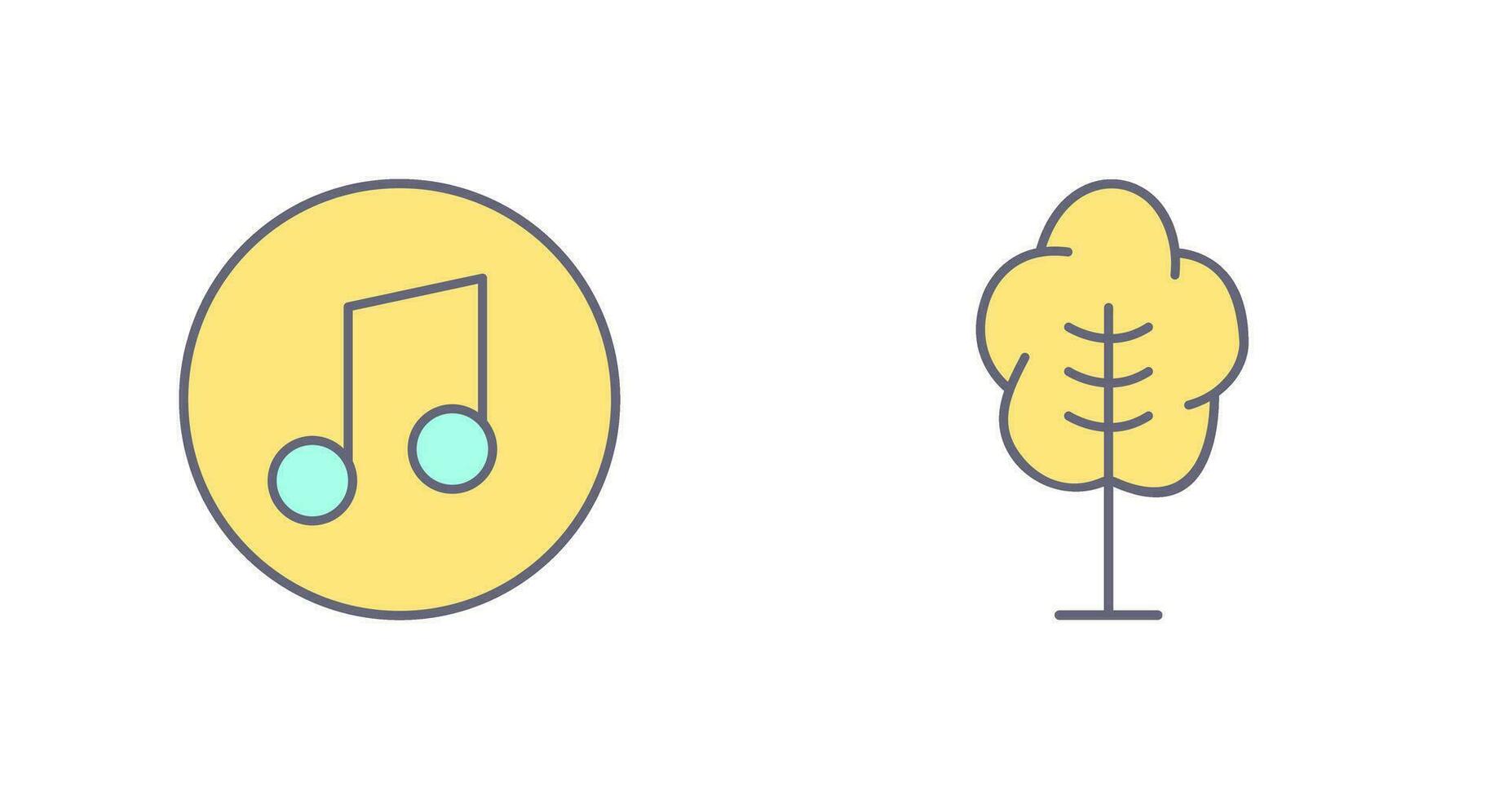 Music Player and Tree Icon vector