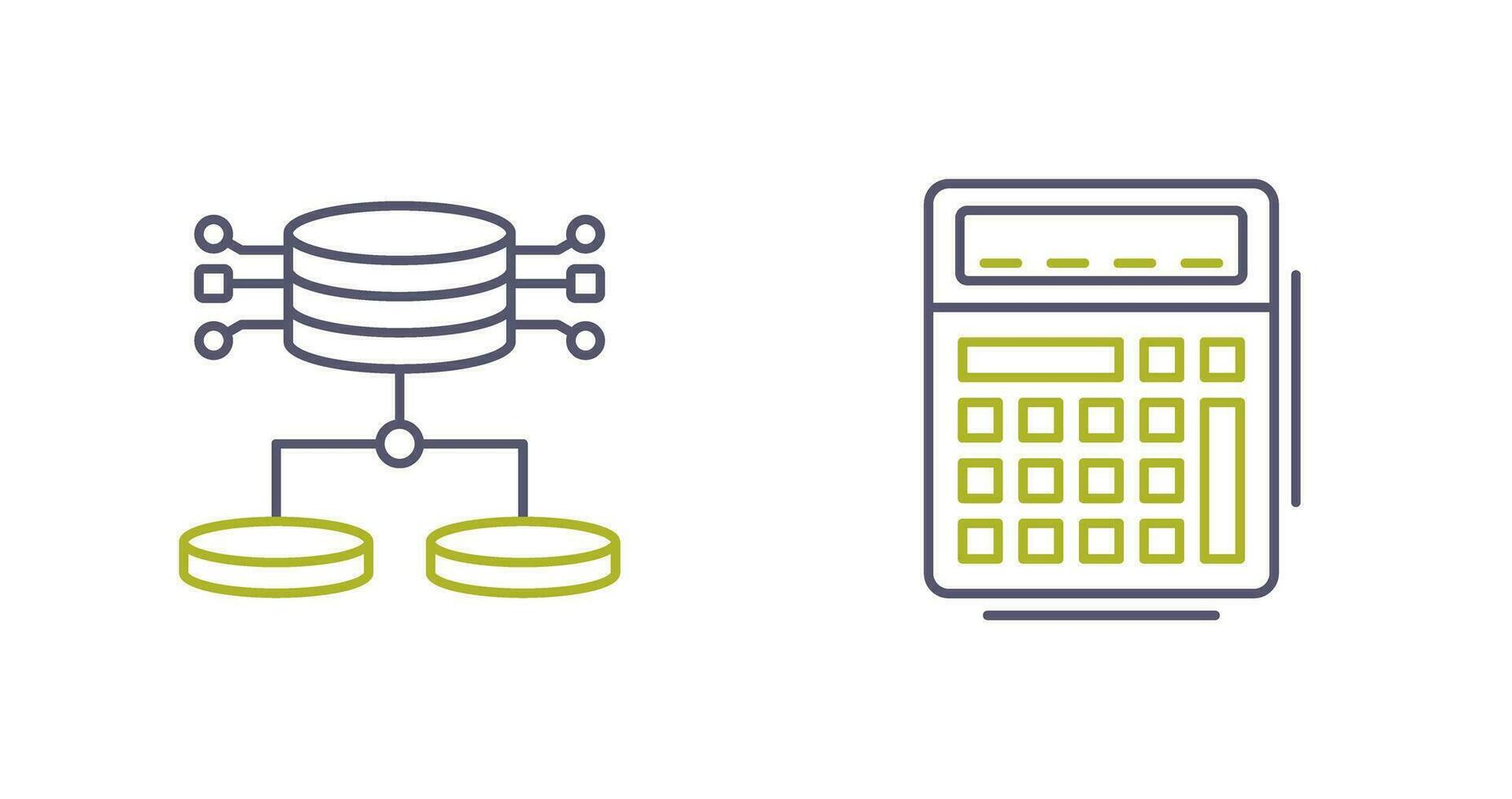 Structured Data and Calculator Icon vector