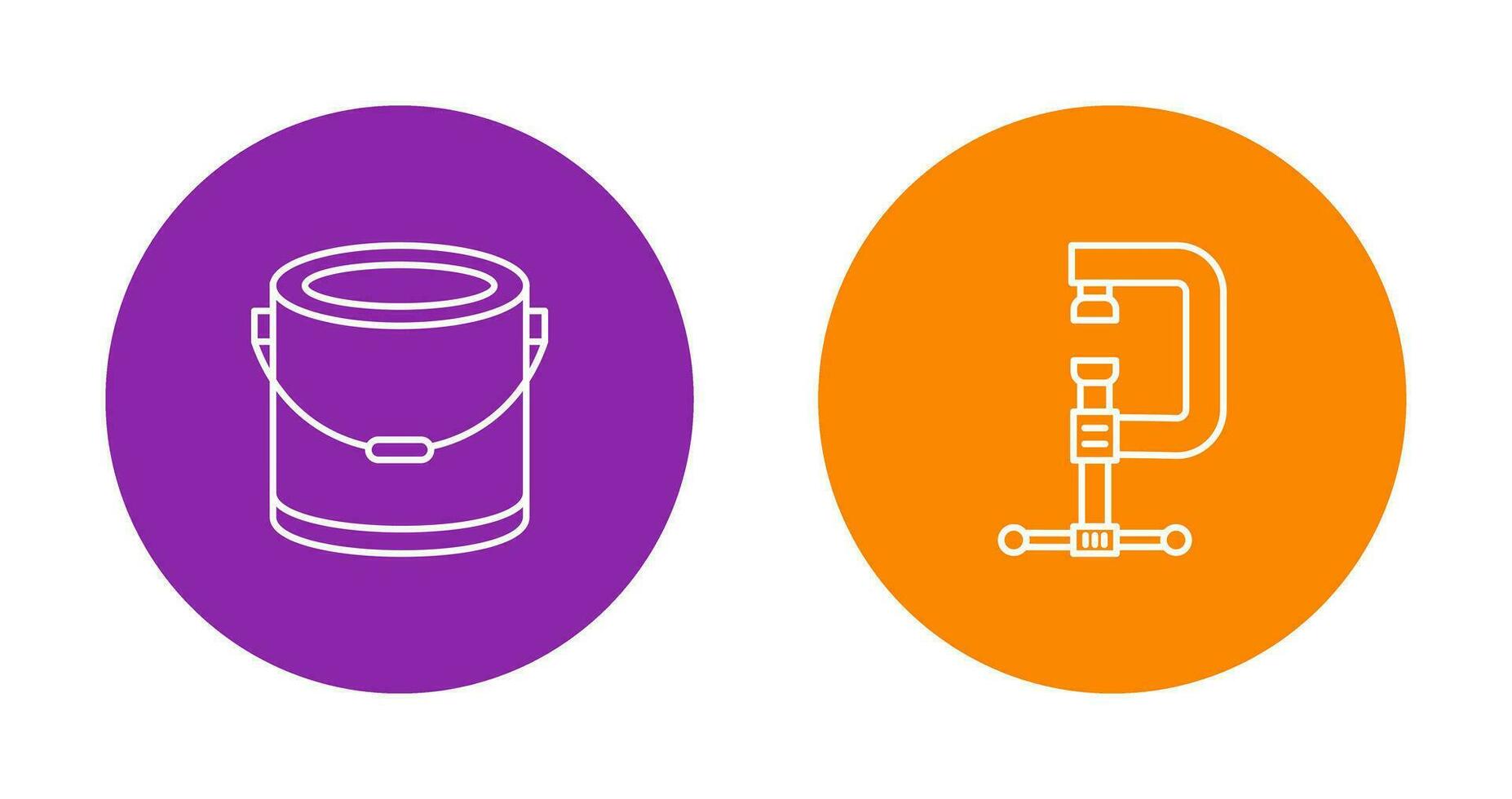 Paint Bucket and Clamp Icon vector