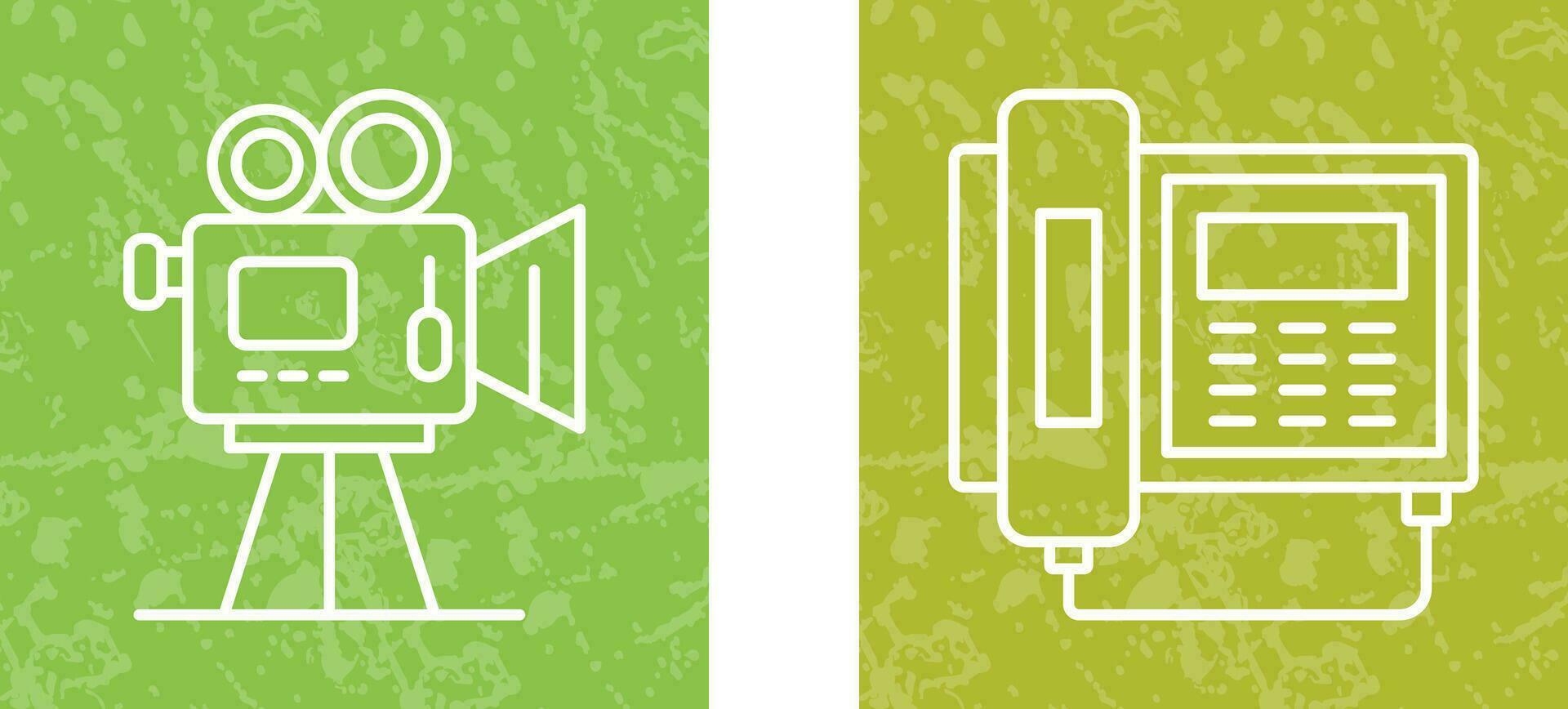 Movie camera and Telephone Icon vector