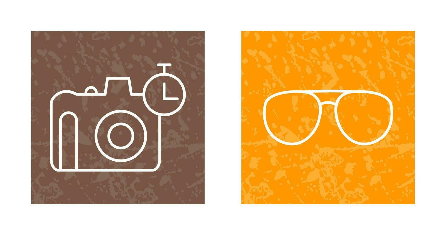 glasses and timer on camera Icon vector