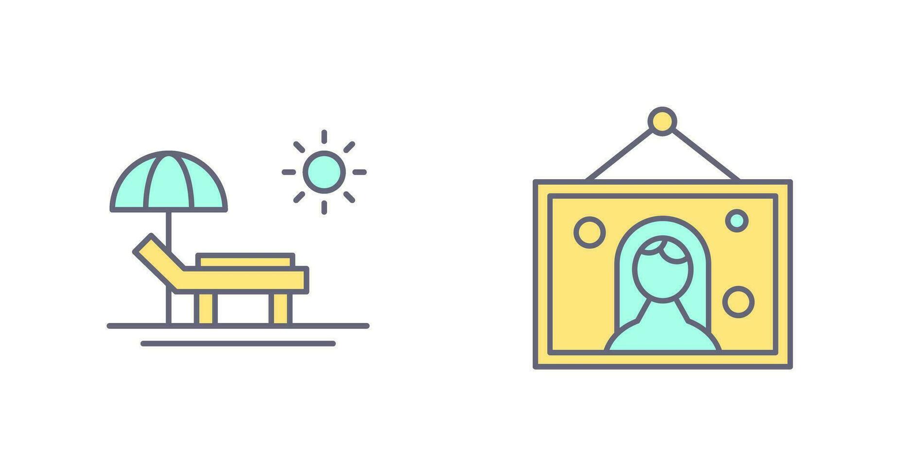 Hammock and Wedding Photo Icon vector
