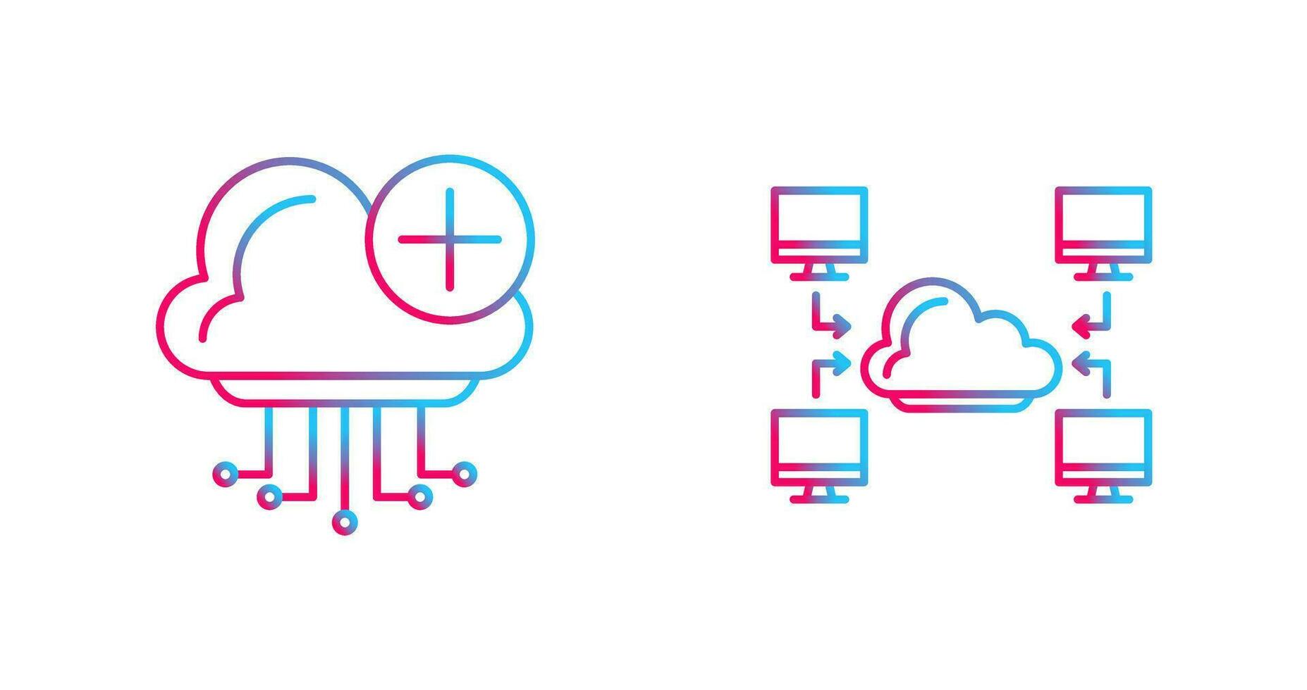 Cloud Computing and Computer  Icon vector