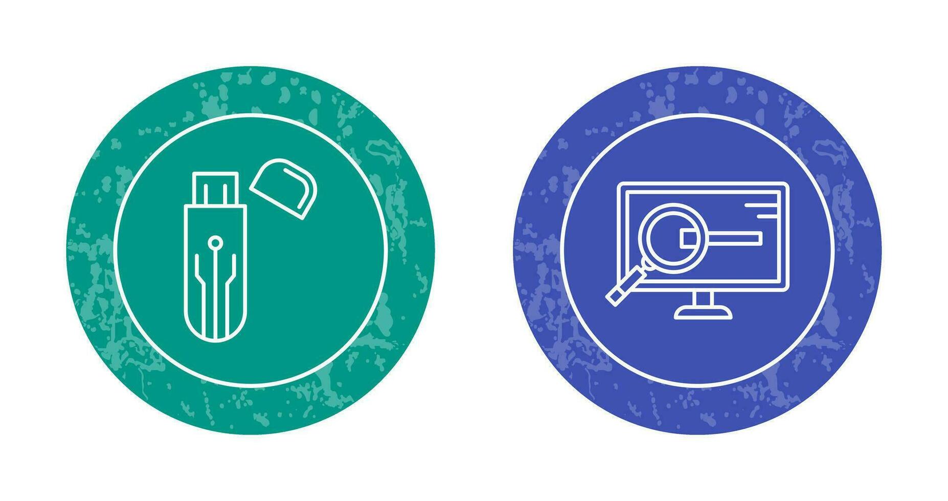 Usb and Search Icon vector