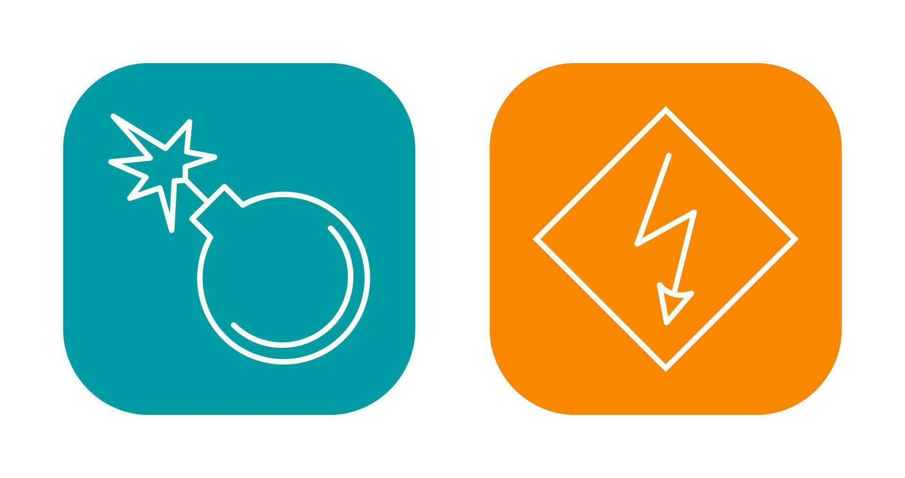danger of explosion and high voltages  Icon vector