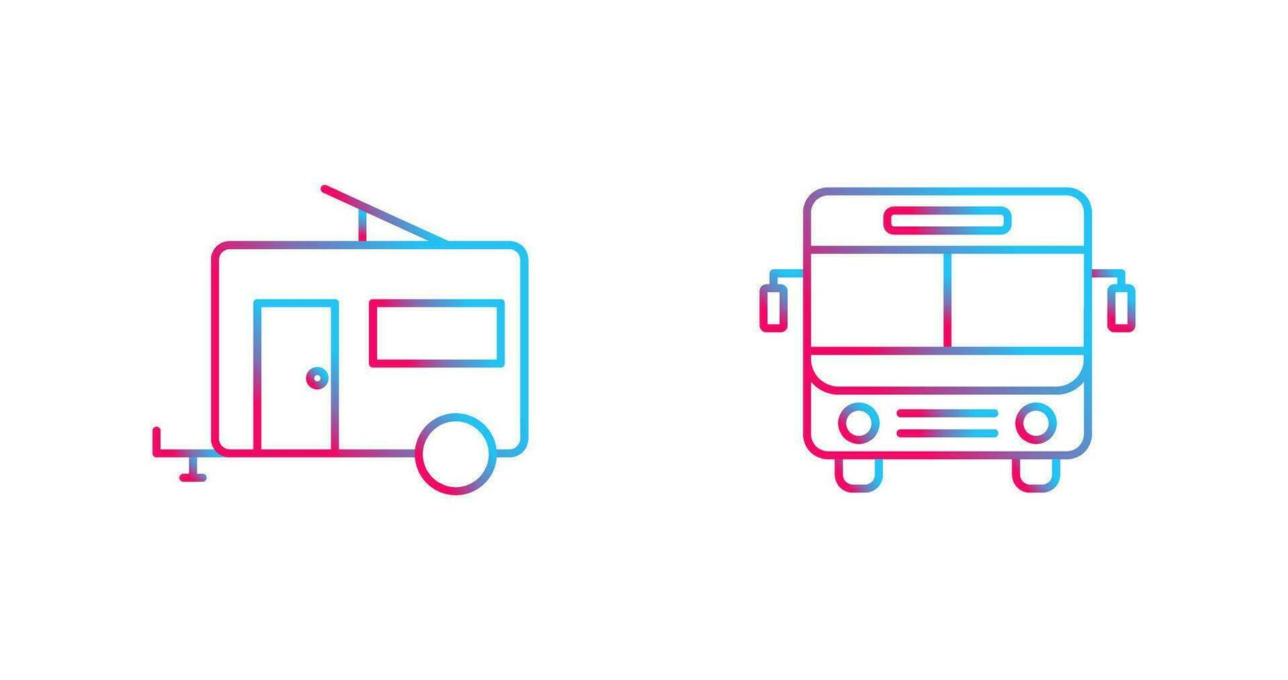 Bus and trailer Icon vector