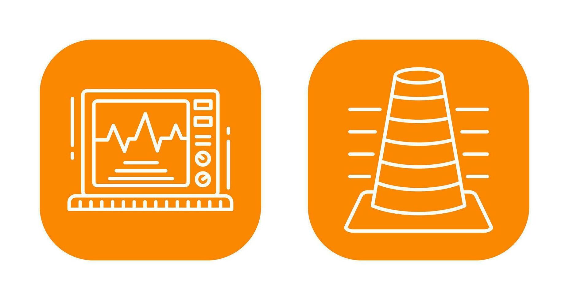 Bollard and Ekg Monitor Icon vector