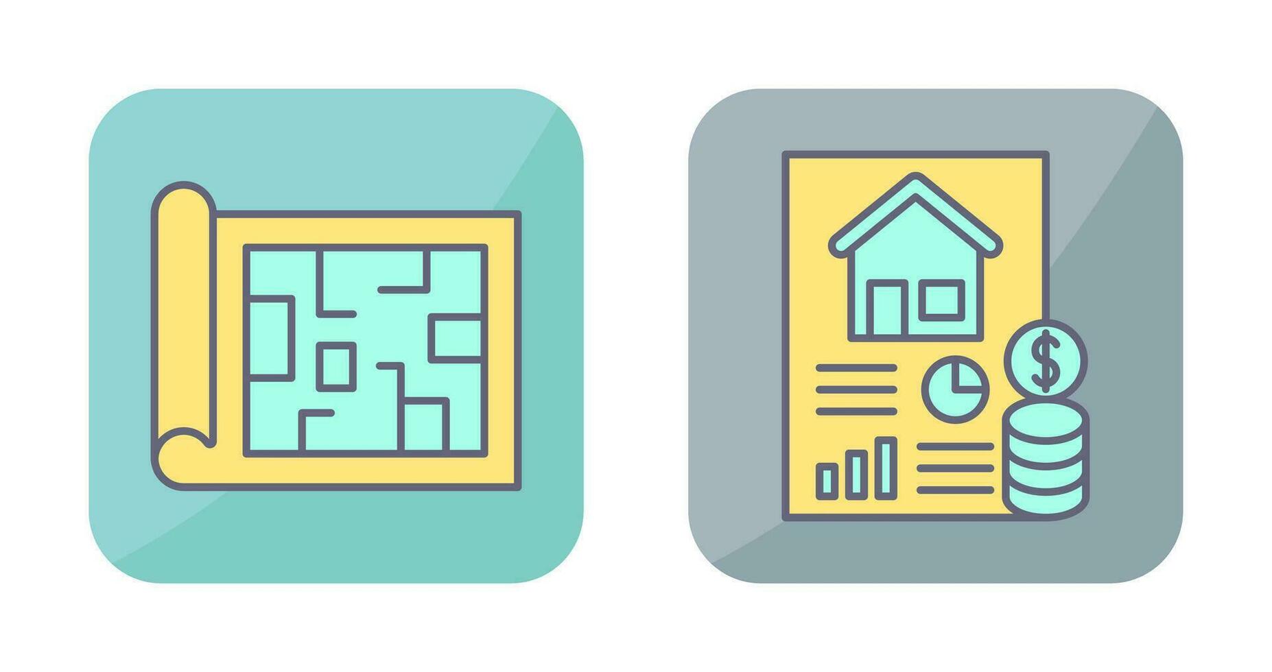 Blueprint and loan Icon vector