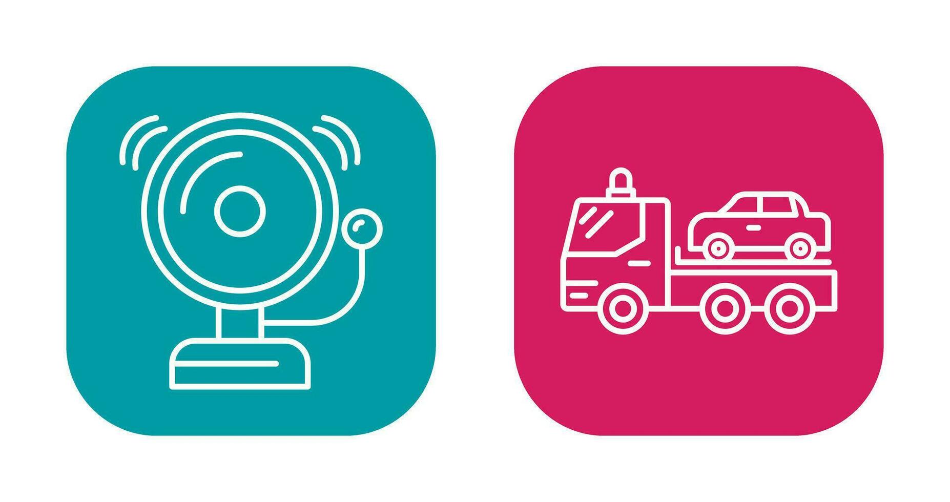 Fire Alarm and Tow Truck Icon vector