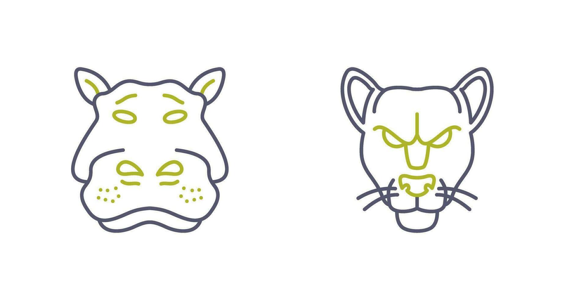Panther an d Hippo Icon vector
