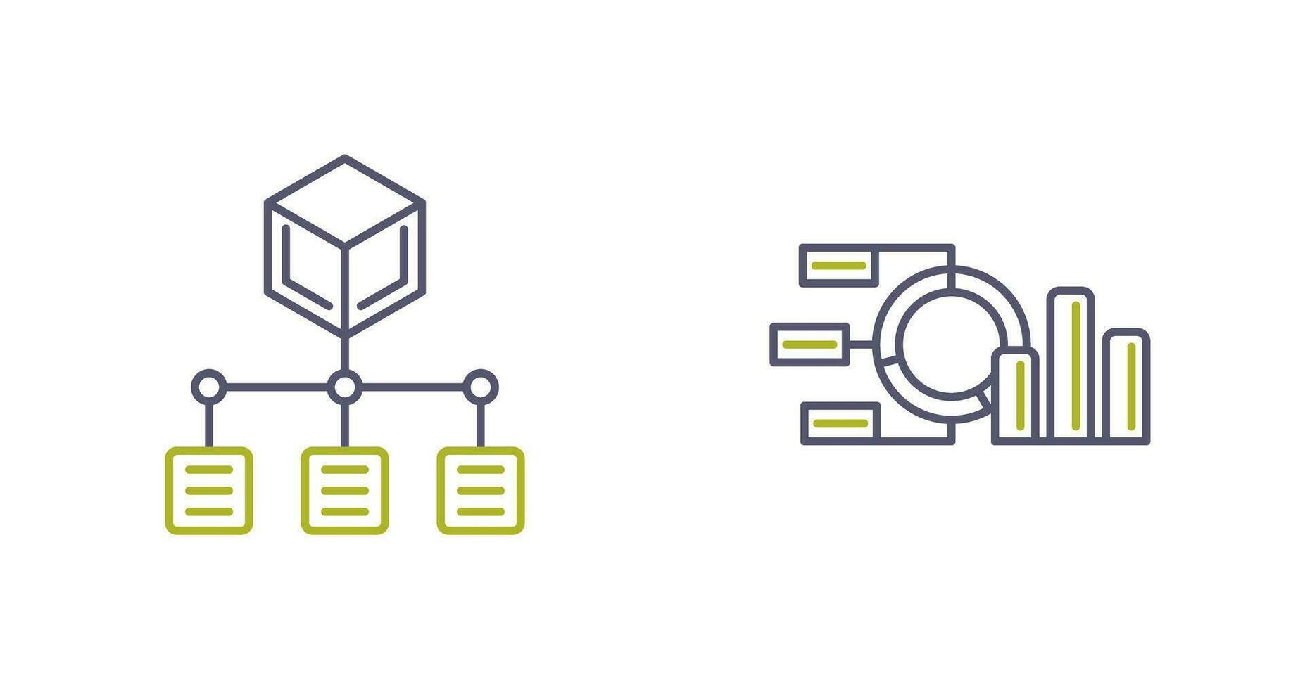 Pie Chart and distribution Icon vector