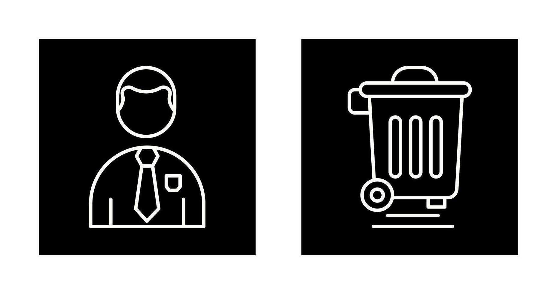 Employee and Dustbin Icon vector