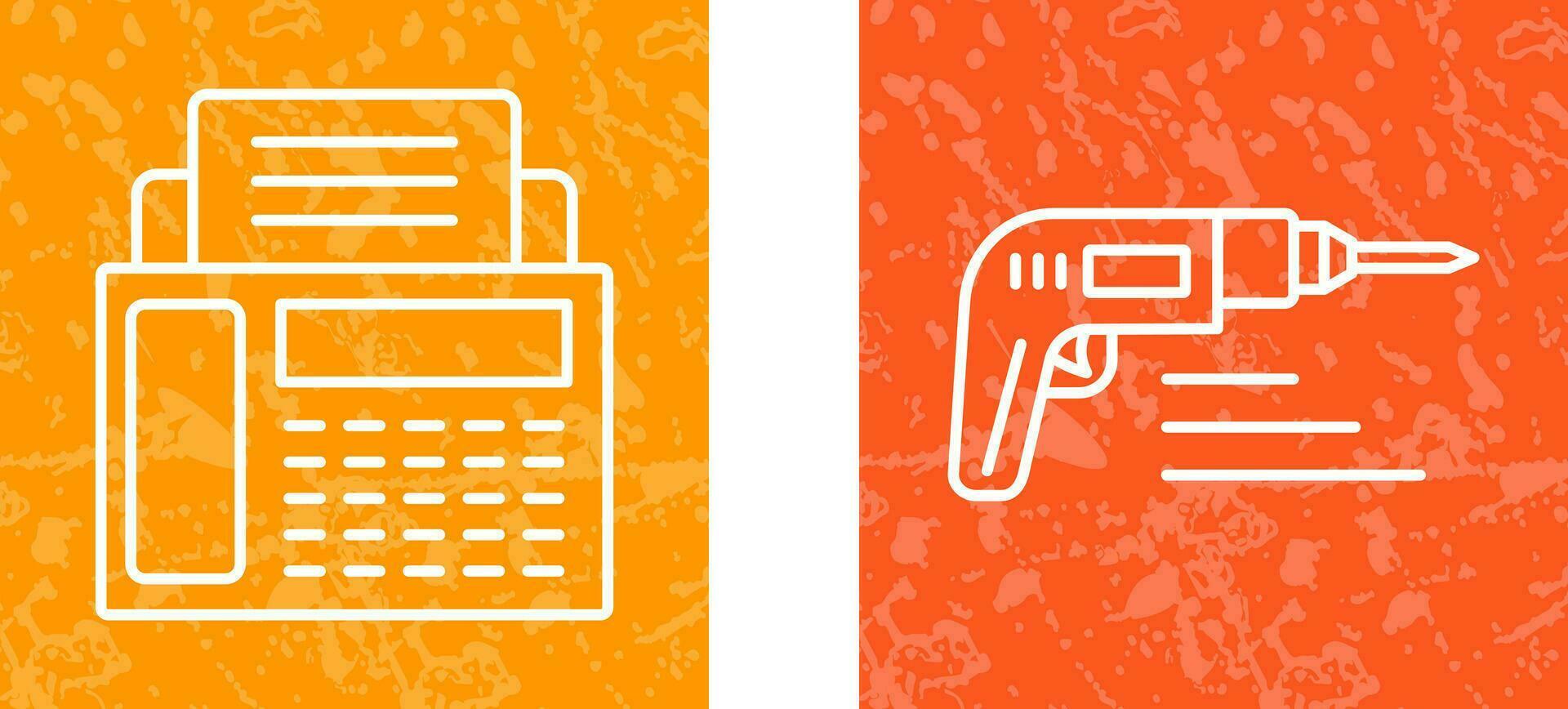 Fax Machine and Drill Icon vector