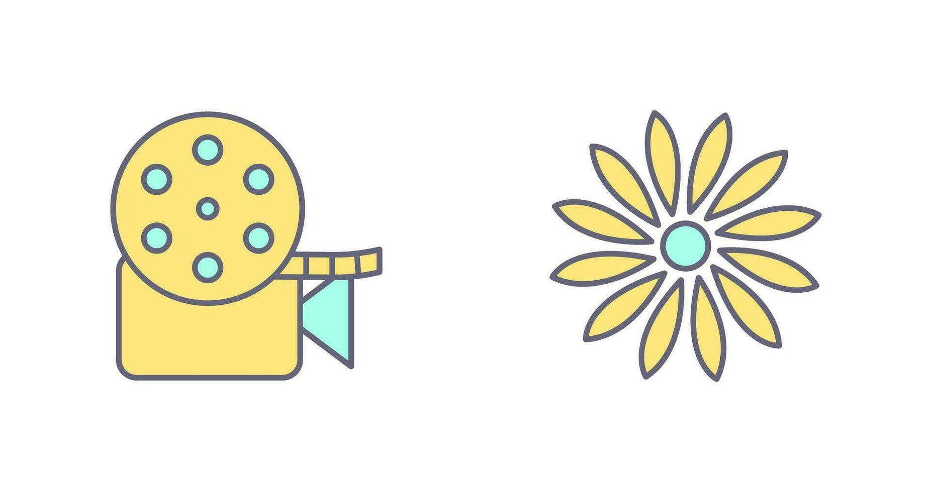 video reel and flower Icon vector