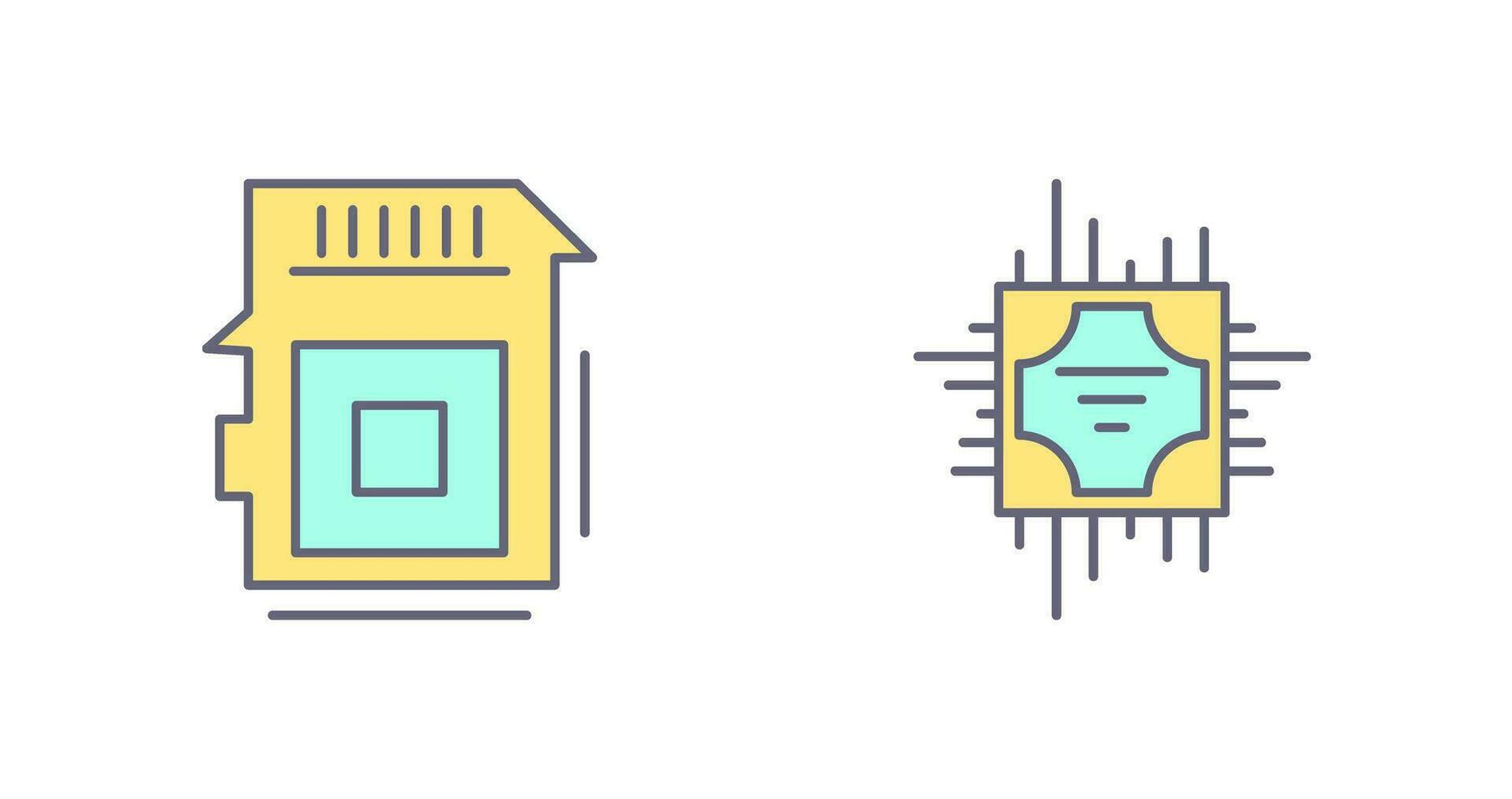 Sd Card and Cpu Icon vector