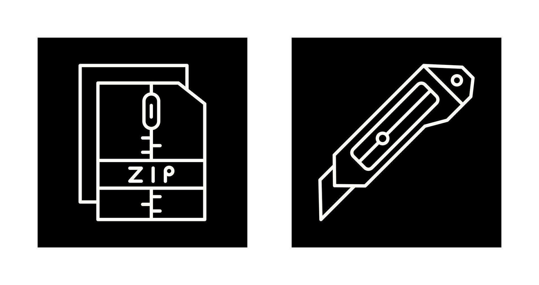 Cutter and Zip File Icon vector