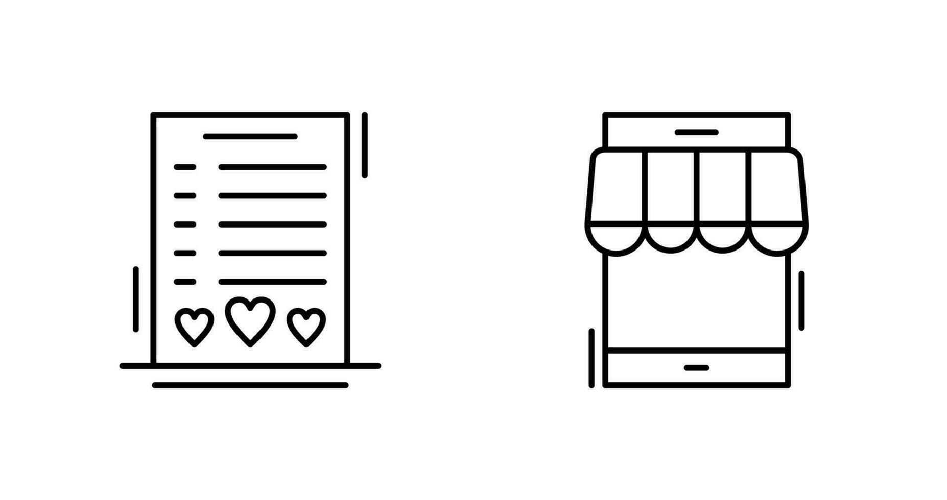 Wishlist and Online Shop Icon vector