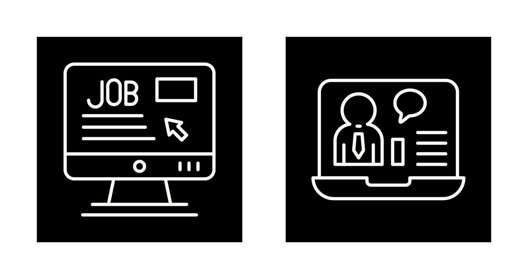Online Job and Online Job Interview Icon vector