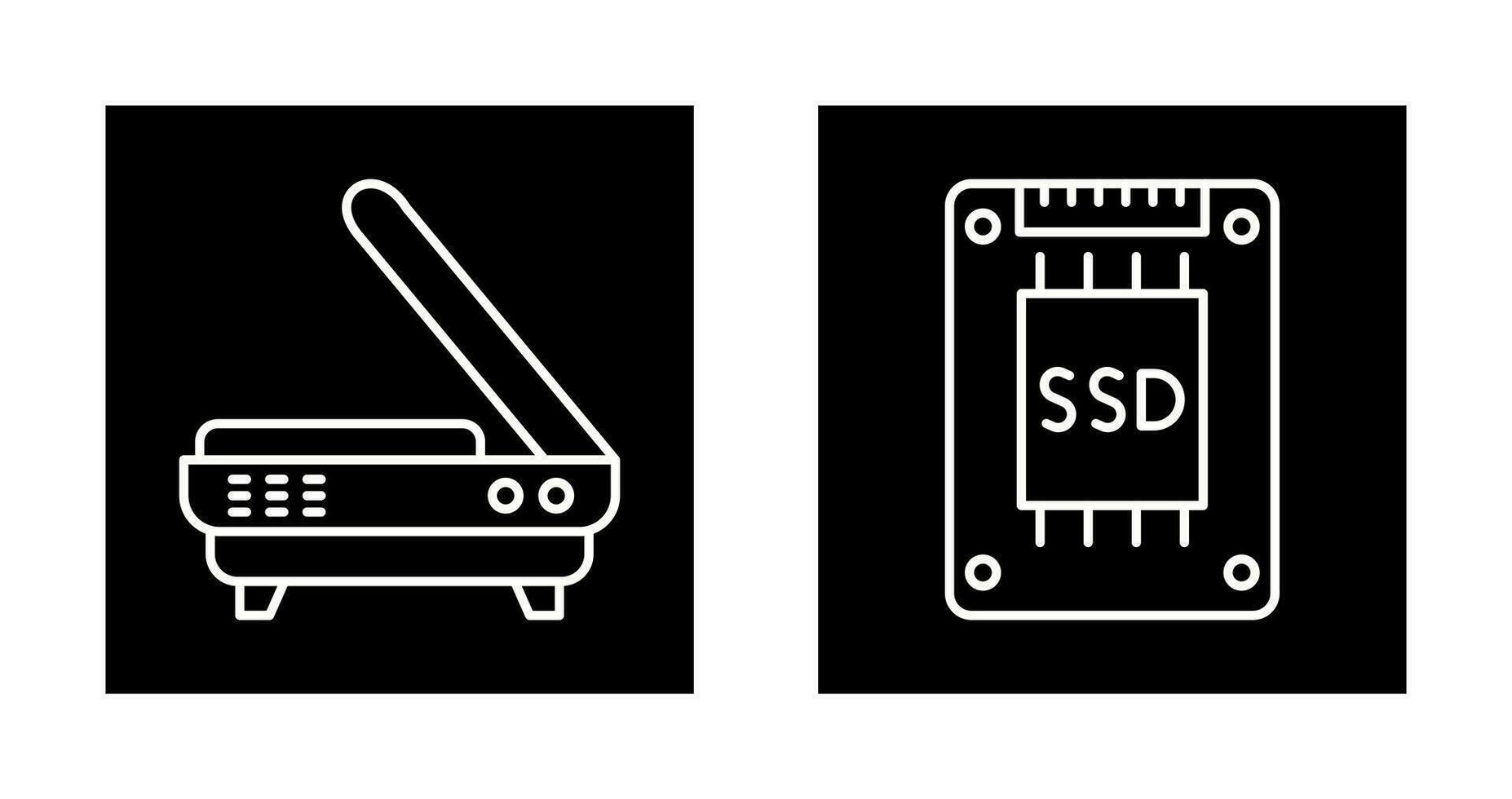 Scanner and Hard drive Icon vector