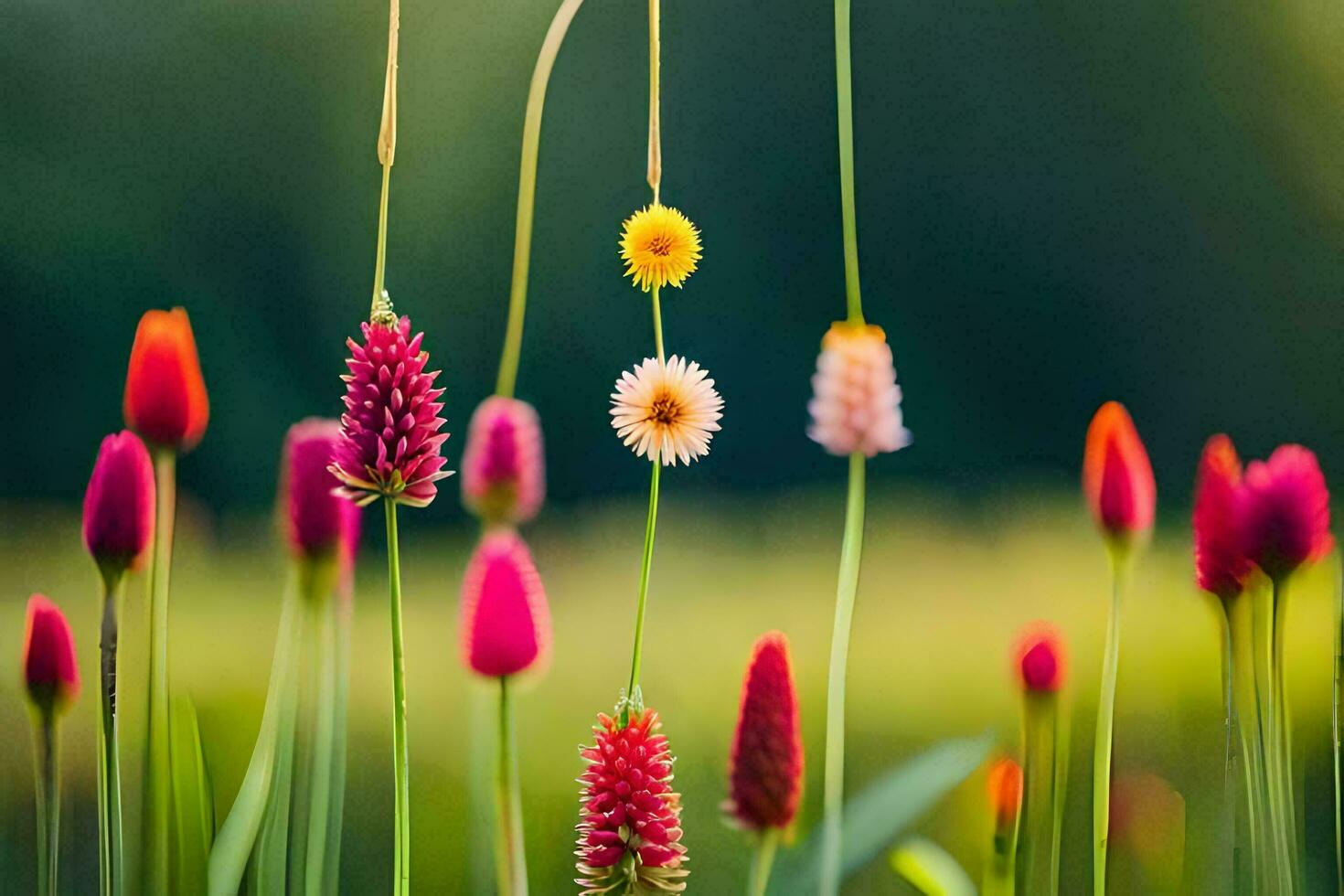 flowers in the field. AI-Generated photo