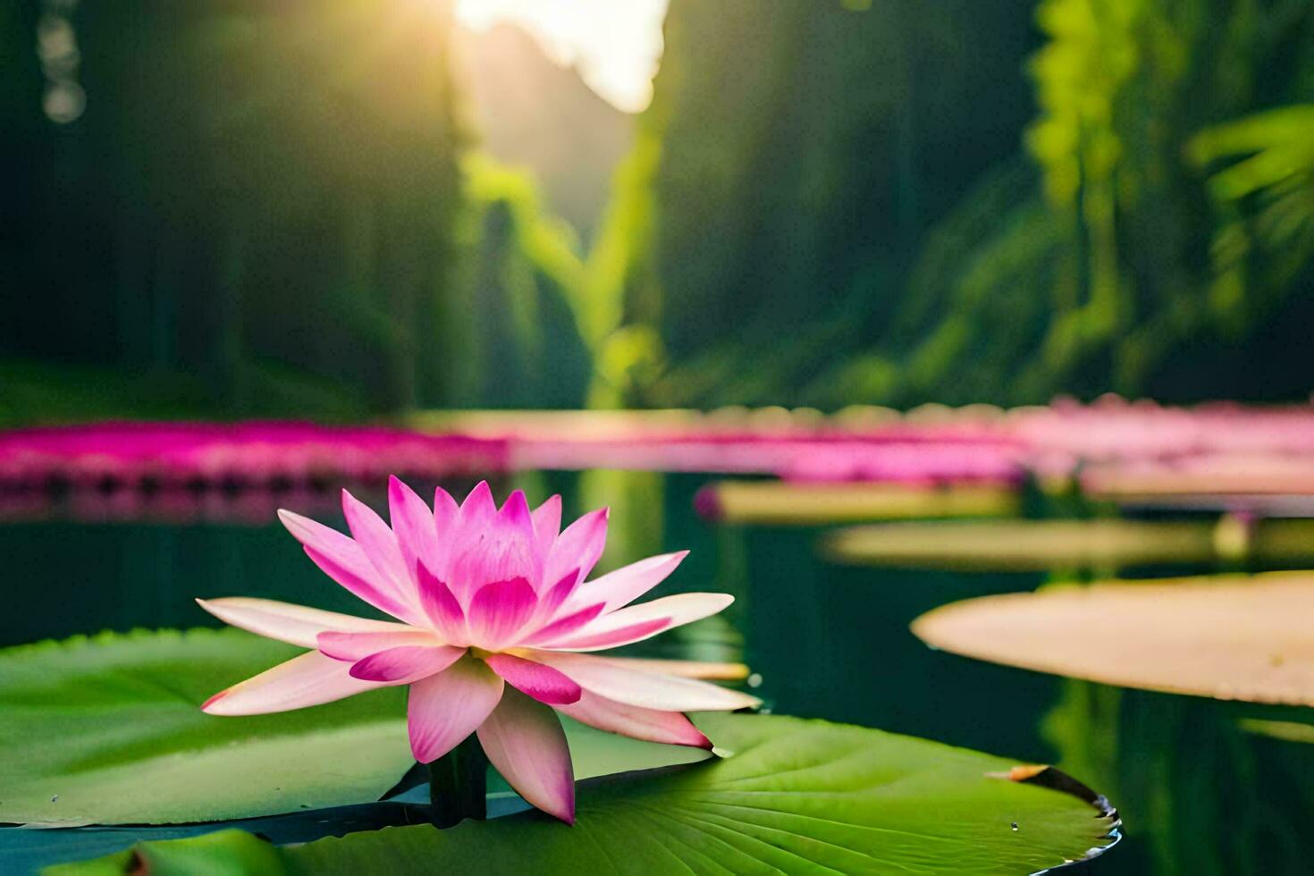 the lotus flower is a symbol of peace and harmony. AIGenerated