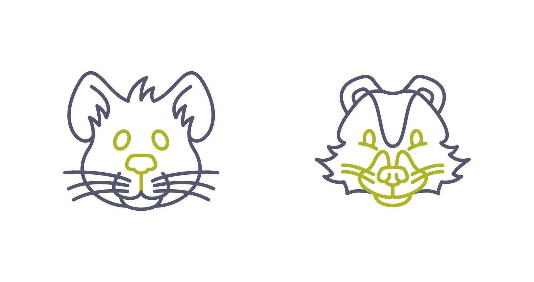 Mouse and Skunk Icon vector