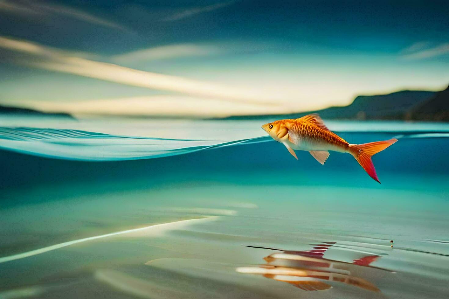 a fish swimming in the ocean. AI-Generated photo