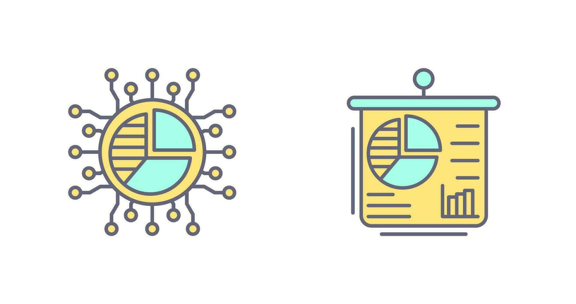 Pie Chart and Presentation Icon vector