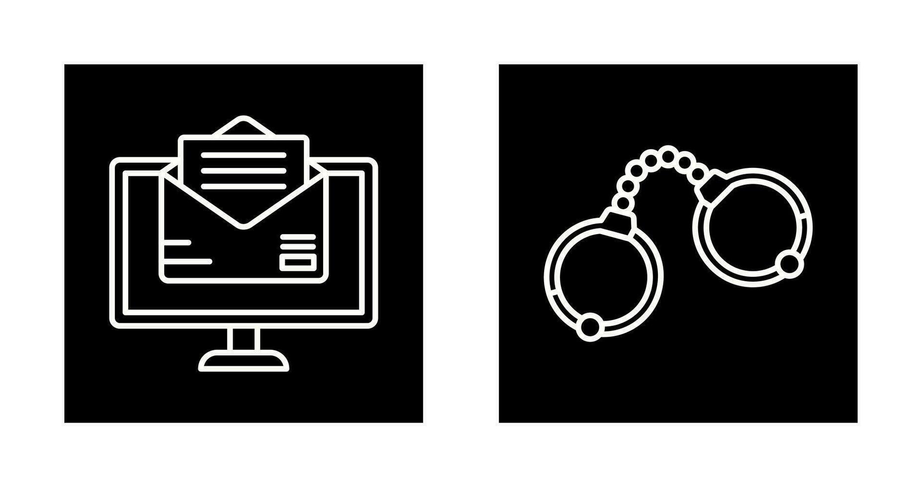 Mail and Handcuffs Icon vector