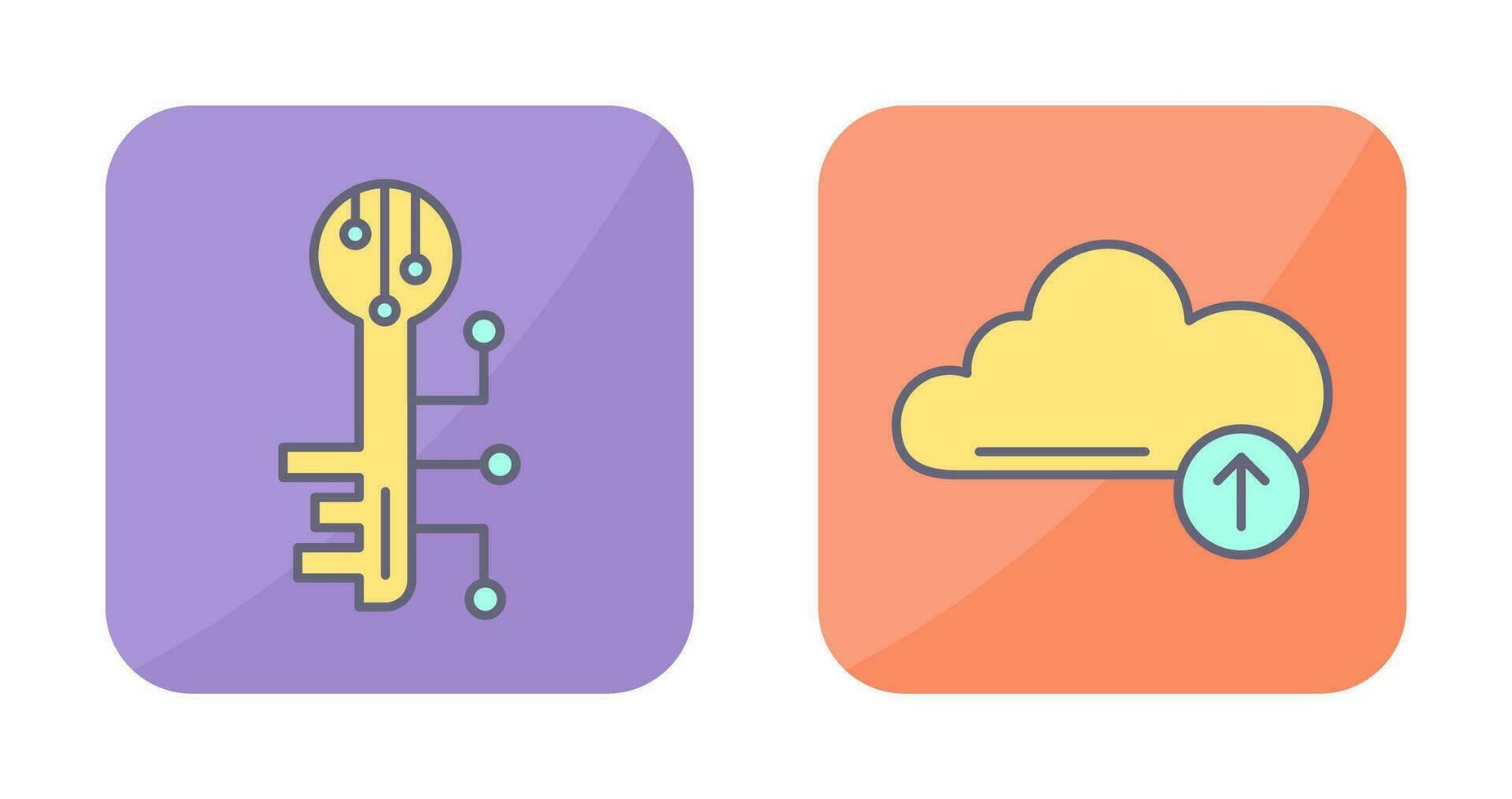 Electronic Key and Upload Icon vector