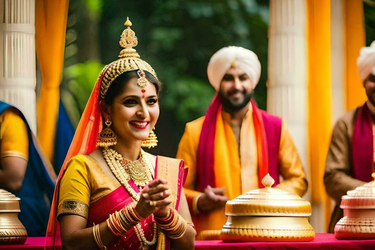 indian wedding ceremony in delhi. AI-Generated photo