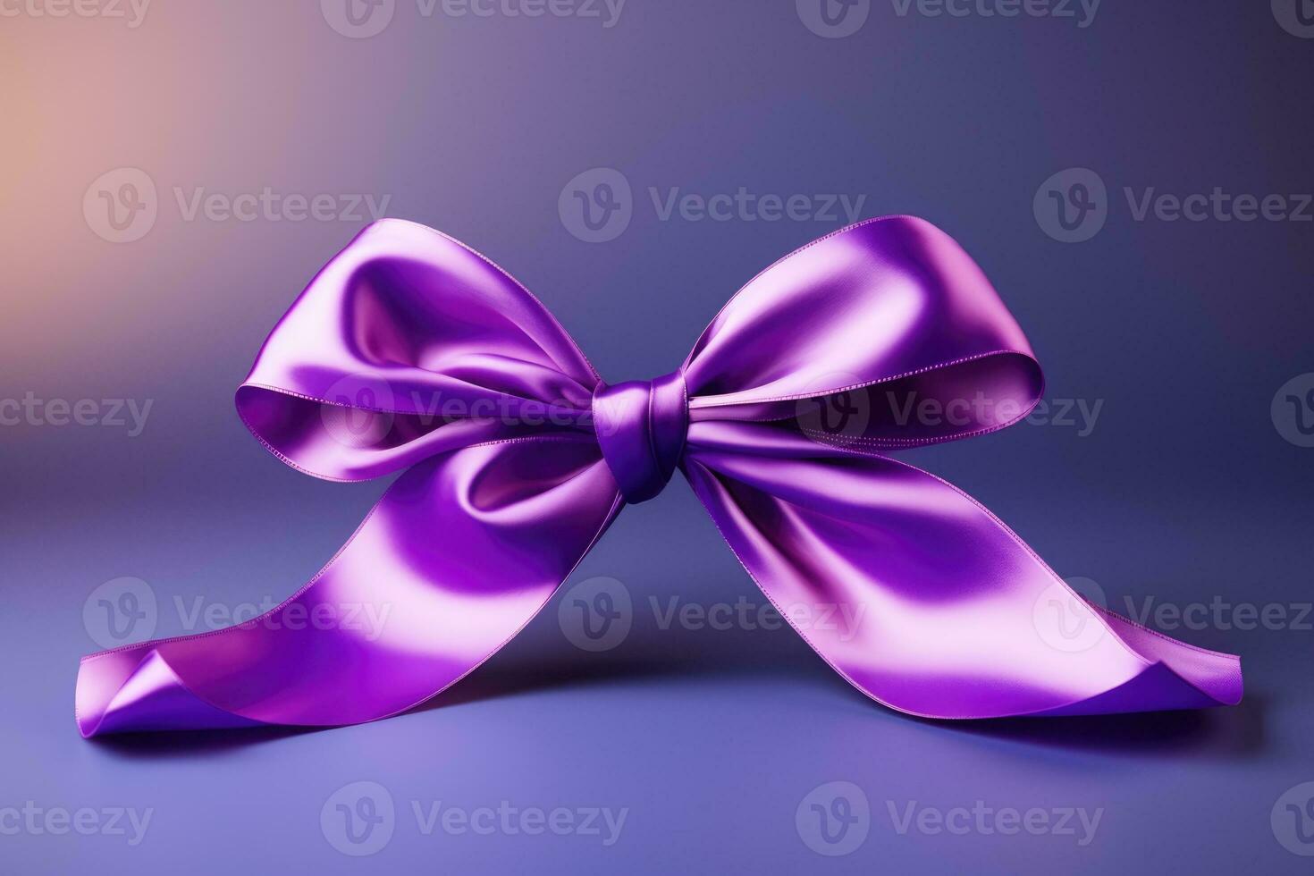 A purple ribbon symbolizing epilepsy awareness isolated on a gradient background photo