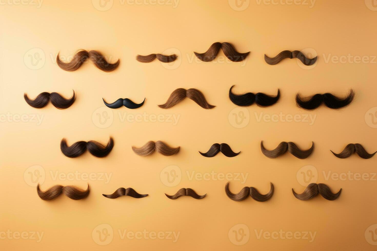 Movember themed portraits diverse facial hair background with empty space for text photo