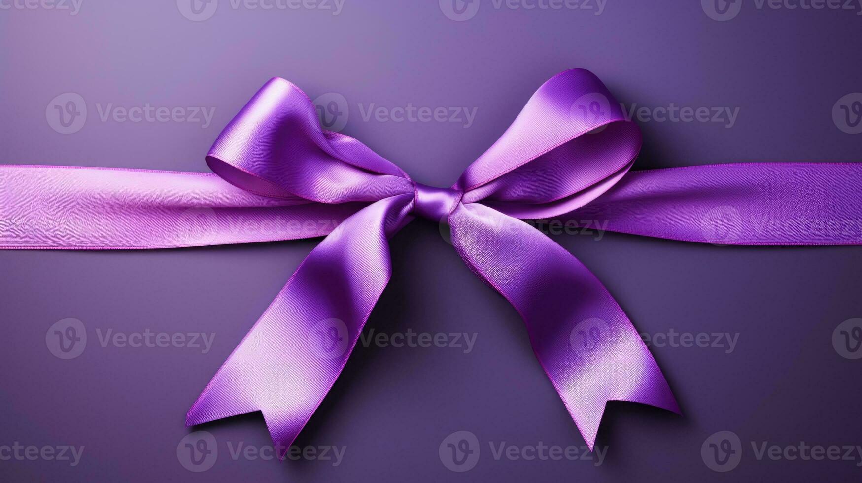 A purple ribbon symbolizing epilepsy awareness isolated on a gradient background photo