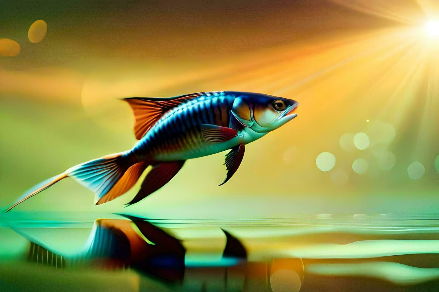fish in the water, fish, water, hd wallpaper. AI-Generated photo